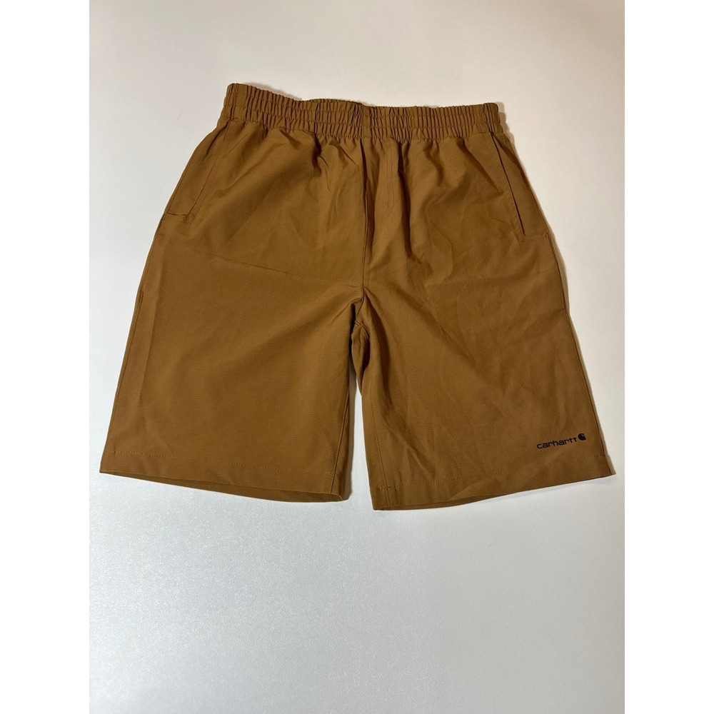 Carhartt Shorts Boys' Large (14-16) Brown Force Ripstop Elastic Waist BS8321-B
